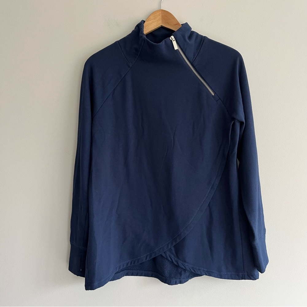 Jockey Women's Dark Blue Asymmetrical Zip Sweatshirt Medium